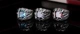 Load image into Gallery viewer, Trend Retro Stainless Steel Inlay Fashion Jewelry Rings Personality Rock Stainless Steel Zircon Viking Ring for Men