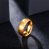 Load image into Gallery viewer, 8mm 24K Gold Plated Domed Hammered Tungsten Carbide Ring