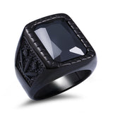Load image into Gallery viewer, Factory Men&#39;s Viking Rings Inlay Black/Red Gemstone Vintage Jewelry Ring Fashion Stainless Steel Ring