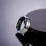 Load image into Gallery viewer, 8mm Customized High Polished 24K Gold Inlay Tungsten Carbide Ring