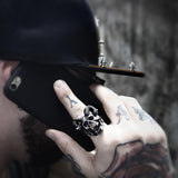 Load image into Gallery viewer, Men Vintage Stainless Steel Casting Punk Satan Sheep Head Skull Ring