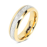 Load image into Gallery viewer, Wholesale Women&#39;s Beautiful 6mm Band Silver Inlay Gold Plated Tungsten Carbide Rings for Wedding