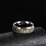 Load image into Gallery viewer, 8mm Antlers Guitar Strings Inlay Men&#39;s Tungsten Ring