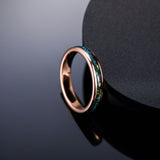 Load image into Gallery viewer, 4MM Polished  Meteorite Green Opal Stone Inlay Tungsten Carbide Ring
