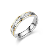 Load image into Gallery viewer, Fashion Stylish 4mm Width Band Polished Gold Plated Engraved Dual Color Stainless Steel Rings for Couples Lovers