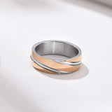 Load image into Gallery viewer, Men&#39;s Fashion Wedding Jewelry 6MM Width IP Black/Gold/Rose Gold Plated Oblique Lined Stainless Steel Ring for Male