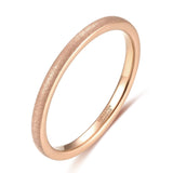Load image into Gallery viewer, Ringsmaker 2mm Thin Tungsten Carbide Ring Women Rose Gold Frosted Matt Wedding Bands