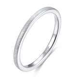 Load image into Gallery viewer, Ringsmaker 2mm Thin Tungsten Carbide Ring Women Silver Frosted Matt Wedding Bands
