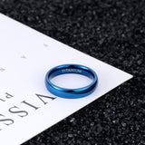 Load image into Gallery viewer, Ringsmaker 4mm Men Women Titanium Rings Blue Engagement Wedding Bands