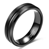 Load image into Gallery viewer, Ringsmaker 6mm Black Tungsten Carbide Ring Brushed Rings Mens Wedding Bands