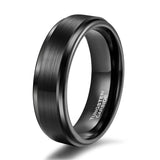 Load image into Gallery viewer, Ringsmaker 6mm Black Tungsten Carbide Ring Brushed Ring Men Women Wedding Bands