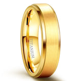 Load image into Gallery viewer, Ringsmaker 6mm Gold Color Brushed Titanium Ring Men Engagement Wedding Bands