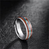 Load image into Gallery viewer, Ringsmaker 8mm Tungsten Carbide Rings Hawaiian Koa Wood and Abalone Shell Inlay Wedding Bands for Men