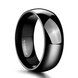 Load image into Gallery viewer, Ringsmaker 8mm Black Titanium Ring Dome High Polished Man Women Wedding Bands