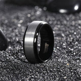Load image into Gallery viewer, Ringsmaker 8mm Brushed Tungsten Carbide Rings Black Gold Plated Men&#39;s Wedding Bands