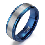 Load image into Gallery viewer, Ringsmaker 8mm Brushed Tungsten Carbide Rings Blue Inner Ring Men&#39;s Wedding Bands