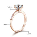 Load image into Gallery viewer, Ringsmaker 925 Sterling Silver Rings 1.25 CT Round Solitaire 5A Cubic Zirconia Rose Gold Plated Women Engagement Bands