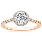 Load image into Gallery viewer, Ringsmaker 1.25Ct Rose Gold 925 Sterling Silver Rings Round Halo CZ Women Engagement Rings