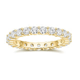 Load image into Gallery viewer, Ringsmaker 3mm 14K Gold Plated 925 Sterling Silver Women Round Cubic Zirconia Stackable Eternity Ring
