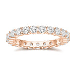Load image into Gallery viewer, Ringsmaker 3mm Rose Gold 925 Sterling Silver Women Round Cubic Zirconia Stackable Eternity Ring