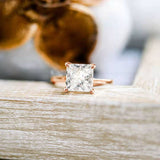 Load image into Gallery viewer, Ringsmaker 2Ct Rose Gold 925 Sterling Silver Women Rings Princess Cut Cubic Zirconia CZ Engagement Bands