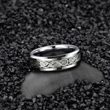 Load image into Gallery viewer, Ringsmaker 6mm Silver Color Tungsten Carbide Ring Celtic Dragon Inlay Men Women Engagement Wedding Bands