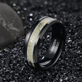 Load image into Gallery viewer, Ringsmaker 8mm Black Tungsten Carbide Rings Men Women Glow Design Lord of the Rings Wedding Band
