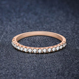 Load image into Gallery viewer, Ringsmaker 2mm Rose Gold 925 Sterling Silver Rings Women Cubic Zirconia Eternity Ring