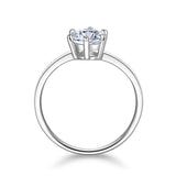 Load image into Gallery viewer, Real 1ct Round Cut Moissanite S925 Sterling Silver Engagement Rings For Women With Certificate