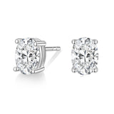 Load image into Gallery viewer, Hypoallergenic 1 Carat 925 Sterling Silver Oval Cut Cubic Zirconia Stud Earrings for Women