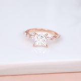 Load image into Gallery viewer, Rose Gold 2ct 925 Sterling Silver Ring Women Princess Cut Cubic Zirconia Engagement Rings