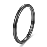 Load image into Gallery viewer, Ringsmaker 2mm Black Tungsten Carbide Rings High Polished Men Wedding Bands