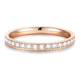 Load image into Gallery viewer, Ringsmaker 2mm Rose Gold Women Titanium Rings Cubic Zirconia Engagement Wedding Bands