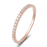 Load image into Gallery viewer, Ringsmaker 2mm Rose Gold 925 Sterling Silver Rings Women Cubic Zirconia Eternity Ring