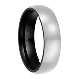 Load image into Gallery viewer, 6mm Brushed Silver Black Titanium Ring Men Women Wedding Engagement Band Fashion Jewelry Anniversary Gifts