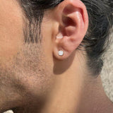 Load image into Gallery viewer, 925 Sterling Silver Stud Earrings 0.5CT Round Cut Cubic Zirconia CZ Stud Earrings for Women Men Hypoallergenic