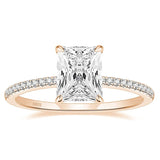 Load image into Gallery viewer, Ladies Fashion Jewelry 3CT 925 Sterling Silver Rose Gold Plated Rings with Radiant Cut Solitaire Cubic Zirconia for Engagement Wedding