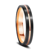 Load image into Gallery viewer, Ringsmaker 4mm Tungsten Carbide Ring Men Women Thin Groove Rose Gold Color Engagement Ring