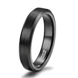 Load image into Gallery viewer, Ringsmaker 4mm Black Gun Plated Tungsten Carbide Rings Men Women Brushed Engagement Bands