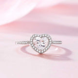 Load image into Gallery viewer, Ringsmaker 925 Sterling Silver Ring 3A Heart Cubic Zirconia Women Engagement Ring