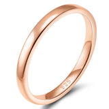 Load image into Gallery viewer, Ringsmaker 2mm 925 Sterling Silver Rings Women Rose Gold Ring Wedding Bands