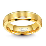 Load image into Gallery viewer, Ringsmaker 6mm Tungsten Ring 24K Gold Plated Brushed Ring Wedding Bands