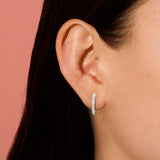 Load image into Gallery viewer, 925 Sterling Silver Earrings Women CZ Cubic Zirconia Half Hoop Earrings Stud Fashion Jewelry Valentine&#39;s Day Present