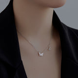 Load image into Gallery viewer, Fashion Marquise Cut Cubic Zirconia Necklaces Delicate 925 Sterling Silver Butterfly Pendant Necklace for Women Jewelry Gift