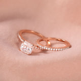 Load image into Gallery viewer, Ringsmaker Rose Gold 2Ct 925 Sterling Silver Bridal Ring Sets Princess Square Cut CZ Women Engagement Wedding Bands