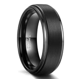 Load image into Gallery viewer, Ringsmaker 8mm Black Tungsten Carbide Ring Brushed Ring Men Women Wedding Bands