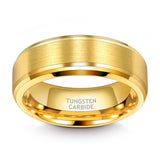 Load image into Gallery viewer, Ringsmaker 8mm Tungsten Ring 24K Gold Plated Brushed Ring Wedding Bands