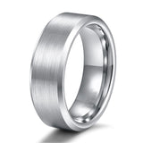 Load image into Gallery viewer, Ringsmaker 8mm Brushed Tungsten Rings Silver Men Tungsten Carbide Ring Wedding Rings