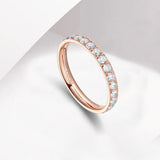 Load image into Gallery viewer, Ringsmaker 3mm Rose Gold Women Titanium Ring Cubic Zirconia Engagement Wedding Bands