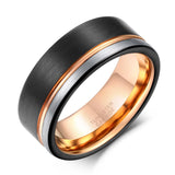 Load image into Gallery viewer, Ringsmaker 8mm Tungsten Carbide Ring Rose Gold Plated Mens Wedding Bands